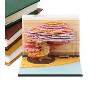 Calendrier 3D 2026 Tear Away - Motif arbre - Décoration de table - Bloc-notes - Décoration de table pour étudiants, enseignants, études, école, maison, pendaison de crémaillère, étudiants, bureau