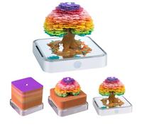 Calendrier 3D 2027, bloc-notes 3D autocollants, calendrier hebdomadaire créatif avec lumière, sculpture sur papier, cadeau de bureau pour Noël, anniversaire, anniversaire de mariage (arbre coloré 2027