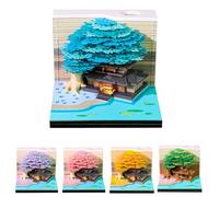 Calendrier 3D 2027, calendrier 2027, bloc-notes en papier 3D détachable avec lumières LED, calendrier créatif 3D pour mémo, cadeau de sculpture sur papier à faire soi-même (arbre de mariage)