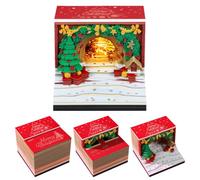 Calendrier 3D 2027, Calendrier de Bureau avec Bloc-notes à Déchirer (L'arche de Noël)
