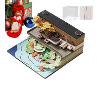 Calendrier 3D - 8 x 8 x 4 cm en Papier Sculpture 3D Calendrier Détachable Bloc-Notes | Horloge de Table Style Antique Kit Calendrier Pour Bureau | Cadeau Créatif de Noël de Haute Qualité DIY