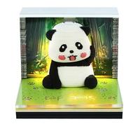 Calendrier 3d à Effeuiller, Calendrier 3d 2026 Organisateur Gestion du Temps Calendriers Sculpture avec LumièRe Led Bloc Note Calendriers 3d DéCoration D'IntéRieur Cadeau (Panda)
