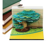 Calendrier 3D, calendrier 2026, motif arbre artistique, bloc-notes, décoration de table pour étudiant, enseignant, collège, école, dortoir, pendaison de crémaillère, fête, Noël, Nouvel An