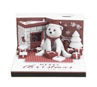 Calendrier 3D - Christmas Bear Tear Away 2026 Blocage de bureau pour décoration intérieure, planification familiale avec des pages quotidiennes, accessoires d'école pour enseignant, élève, salle de cl