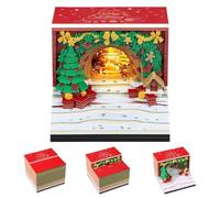 Calendrier 3D de Noël décoratif esthétique à déchirer | Calendrier hebdomadaire de bureau à bloc pour école, chambre, fêtes, anniversaires, nouvel an, famille, adultes, enseignants