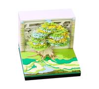 Calendrier 3D Memos 2025-3D 2025 | Calendrier 3D détachable 2K25 | Calendrier de pièces de temps en forme de cabane dans les arbres | Joli bloc-notes - Veilleuse de vacances - Sculpture en papier pour