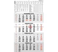 calendrier 4 mois rouge 2025 - 33x45 - avec en-tête - curseur de date- 959-0011-1