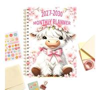 Calendrier 5 Ans Carnet D'Écriture À Vache Mignonne 60 Mois 2026-2030 | Agenda Calendrier Mensuel Pour Lecture Santé Étude École Tâche Nettoyage Maison Exercice Vacances Fête