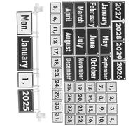 Calendrier à Feuillets pour Classe 2025-2029, Noir, Boho, Présent | Cartes de Date, Support Métallique avec Anneaux, Usage Tableau Blanc et Bureau, Décor Mural Scolaire