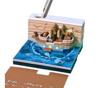 Calendrier à Pages à Détacher,Sculpture Papier Bateau Pirate | Ornement Créatif Décoration 2026,Cadeau pour Famille et Proches