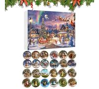 Calendrier à suspendre en forme d'animal - Kit d'ornement 2D en acrylique - Compte à rebours festif de 24 jours - Arbre animal coloré - Décoration de vacances pour adultes, fête, porte de