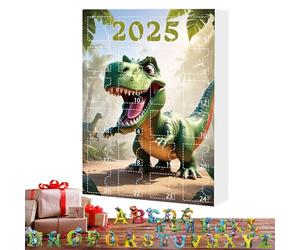 Calendrier à venir - Thème alphabet dinosaure en acrylique, kit de décoration 2 D, configuration saisonnière, compte à rebours coloré | Vacances pour filles, garçons, adultes