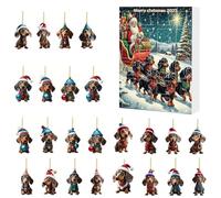 Calendrier Acrylique Dckelhund Pendant Vingt-quatre Parties Deux Supporters De Noël De La Dimension De Noël Décoration De Fête Pour La Salle De Classe Dormitory Étudiant | Chien D'origine D