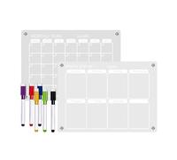 Calendrier acrylique pour frigo | Tableau magnétique effaçable à sec réutilisable,Calendrier magnétique transparent pour réfrigérateur | Pour organisation des repas, emploi du temps à la maison,