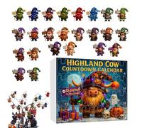 Calendrier Adventt Gnomes 2025 - Acrylique 28x32x4cm | Boîte Compte À Rebours 24 Jours Avec Figurines Gnomes | Calendrier Adventt Halloween 2025 | Décorations Halloween Pour Maison, Fête, Maison Hanté