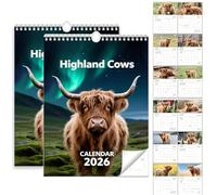 Calendrier agricole 2026 - Calendrier mural décoratif de 12 mois, idéal à offrir, pour organiser son quotidien, calendrier nature familial pour adultes, famille, amis, femmes et hommes (2pcs)