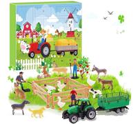 Calendrier agricole de compte à rebours de Noël, thème ferme, interaction parent-enfant, intérieur et extérieur, le cadeau idéal, contient des micro-animaux tels que les chiens, les poules, les
