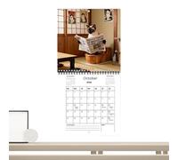 Calendrier amusant 2026 avec chat - Planification mensuelle sur papier épais avec notes - Calendrier mural 2026 - Pour décoration d'intérieur, bureau, salle de classe, planificateur de Nouvel An