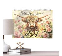 Calendrier Animalier 12 Mois Drôles de Vache en pour l'Année 2027 Décoratif