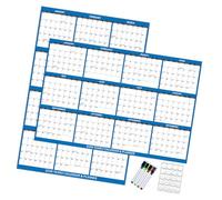 Calendrier annuel 2026 double face effaçable 122 x 81,3 cm avec support mural pour la maison