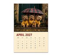 Calendrier Annuel 2027 Planificateur de gestion d'emploi du temps canin | Calendrier Mural Drôle 12 Mois Pour Salle De Classe Salon Chambre Élèves Adultes Amoureux Des