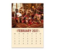 Calendrier Annuel 2027 Planificateur de gestion d'emploi du temps canin | Calendrier Mural En 12 Mois Pour salle à manger dortoir salon étudiants amoureux des animaux enseignants