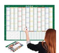 Calendrier annuel - 29,21 pouces | Papier de 150 g - Agenda inscriptible anti-bavures pour étudiants Adolescents Adultes Salon Chambre Studio Dortoir Utilisation Appartement 2026