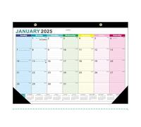 Calendrier annuel anglais 2025 - 18 mois - Calendrier mural de bureau - Compte à rebours - 365 jours - Bonne gestion des rappels - Qualité supérieure - Épais - Résistant à l'encre - Organiseur mural