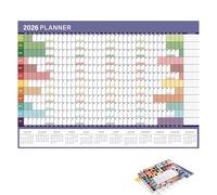 Calendrier annuel | Calendrier de 12 mois 2026 | 29.21 pouces Planificateur réutilisable | 150 g papier blanc pour la planification de l'organisation amusante à planifier le travail du bureau bureau l