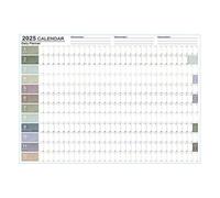 Calendrier annuel de l'année - Organisateur mural mensuel, planificateur de l'année complète | Disposition en papier écrite avec conception de grille propre, parfaite pour planifier la gestion