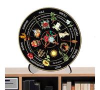 Calendrier annuel de vélo - Décoration de table - Signe céleste | Plaque en bois de style vintage avec support pour cuisine, magasin, restaurant, débutant