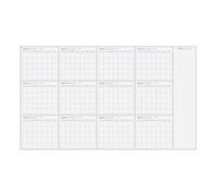 Calendrier annuel effaçable - Support mural non daté - Année par page complète - Pour planification quotidienne et notes