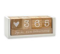 Calendrier Annuel en Cubes de Compte à Rebours en Bois avec Barre Thématique - Calendrier de Table Annuel Permanent - Comptage des Jours Ininterrompu jusqu’à 432 Jours pour les Mariages, Anniversaires