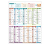 Calendrier Annuel mural 2026 - Carte France - 55 x 43 cm