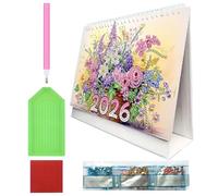 Calendrier Art Strass 2026 | Planificateur De Dates Décoratif Sur 12 Mois - Calendrier De Bureau Debout,Pour Adultes Adolescents Amateurs D'Artisanat Débutants Artistes Enseignants Cadeaux Fête Annive