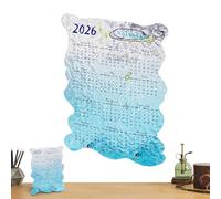 Calendrier artistique 2026 en acrylique transparent | Calendrier familial de 12 mois | Maison, chambre, étude, planification, programmation, décoration et