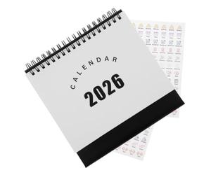 Calendrier Autonome de Bureau 2026, Petit, Papier Blanc, Élégant | Planification Longue Durée, Format Compact à Poser, pour Délais, Rendez-vous, Travail et Maison