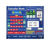 Calendrier avec poches pour la activités modulaires de support | Matériel éducatif avec tableau de poche pour enfants, garçons, filles, parents, vacances, salle de classe, maison, école