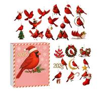 Calendrier 'Avent 2025 - Ornements D'oiseaux En Acrylique | Collection De Fête À Thème | Décoration Murale, Fenêtre Ou Bureau, Idéal Pour Les Amoureux Des Adultes, Communication