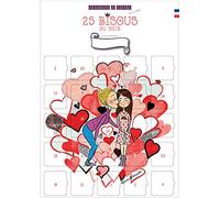 Calendrier Avent/Après des Bisous | 25 jours de Tendresse avec Papa et maman | A3 avec Chevalet | 25 Bisous Rigolos | Personnalisables avec Prénom | Affiche Illustrée sans Chocolat ni Objet