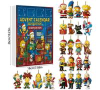 Calendrier 'Avent De Noël 2025 Les Simpson Décorations Et Cadeaux Pour Fêtes 2D Countdown De Noël Avec Décorations,Cadeaux Noël