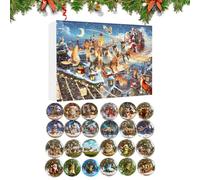 Calendrier 'Avent de Noël avec Ornements Animaux 2025 - Décoration Acrylique 2D 24 Jours | Ornement Arbre De Noël Compte À Rebours Animaux - Pour Adultes Parties De Voiture Mur Port