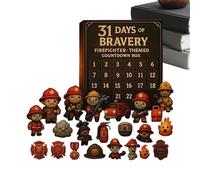 Calendrier 'Avent D'Halloween 2025 | Calendrier De Noël Avec Pendentifs De Pompier Pour 31 Jours - Petits Pendentifs Pour Sac À Dos Noël Garçons Adultes Cheminées Arbres Fenêtres