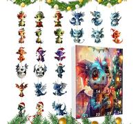 Calendrier 'Avent Du Dragon De Noël | 24 Pendentifs En Acrylique En Forme De Dragon De Noël,Décoration De Voiture Pour Bureau Maison École Chambre Dortoir Fête De Thanksgiving Appartement