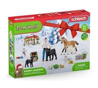 Calendrier Avent Noel a la Ferme - Figurines Animaux, Accessoires de Jeu - pour schleich Farm World - Set Jouet Enfant avec Carte Tigre