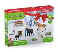 Calendrier Avent Noel a la Ferme - Figurines Animaux, Accessoires de Jeu - Schleich Farm World - Set Jouet Enfant et carte