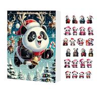 Calendrier 'Avent Panda 2025 - Compte à rebours pour Noël de 24 jours, ornements Panda de style dessin animé 2D | Jolies décorations à suspendre sur le thème de Noël pour arbre,
