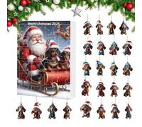 Calendrier 'Avent Pour Chiens | Décorations De Noël Figures Jouet Teckel - Décoration Acrylique Maison Garçons Adultes Fête Décembre Cheminée Chambre