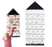 Calendrier Avent Tissu,24 Calendrier de l'Avent en Tissu à Remplir,Calendrier Avent 2024 Mural en Tissu, Noël Calendrier de l'avant,DIY Décoration de Noël (noir)