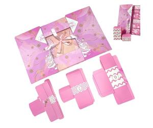 Calendrier 'Avent Vide - Rose 24 compartiments réutilisables de Noël - Boîte à remplir cadeaux faits à la main | pour bonbons bijoux chocolat adultes amis cadeaux pour chaussettes